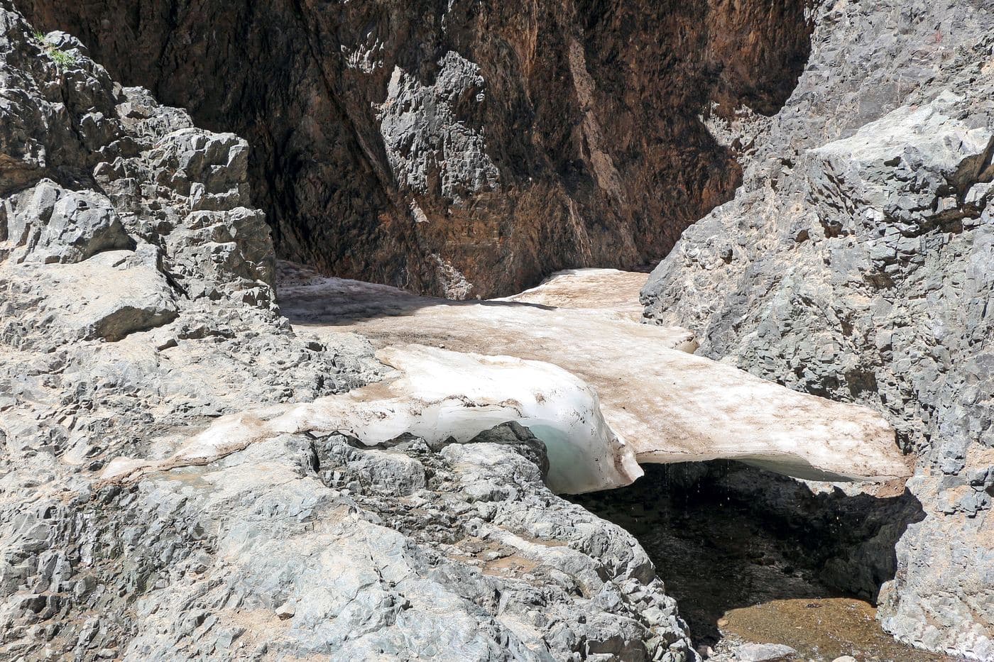 Ice field of Yolyn Am Canyon, Gobi Gurvansaikhan National Park, Mongolia